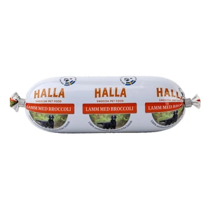 Halla dampet hundepølse med lam og brokkoli 160 g