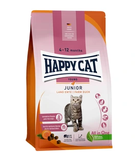 Happy Cat Junior kornfritt tørrfôr med and til katt 1,3 kg