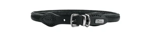 Hunter Round & Soft halsbånd i lær til hund svart 32 cm str XS