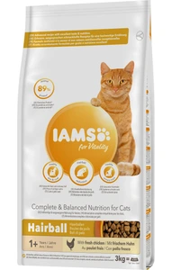 Iams Adult Hairball tørrfôr med kylling til katt 3 kg