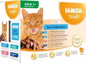 Iams Cat Delights sjømiks i gelé våtfôr til katt 12 x 85 g