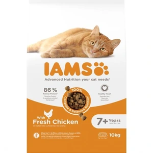 Iams Senior & Mature tørrfôr med kylling til katt rød 10 kg