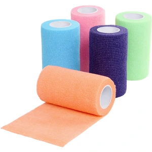 Kruuse Vet-Flex selvklebende elastisk bandasje neonmix 10 cm x 4,5 m