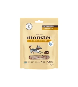 Monster Pet Food frysetørkede hundegodbiter med kylling 45 g
