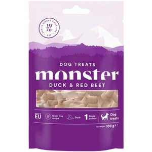 Monster Pet Food hundegodbiter med and og rødbeter 100 g