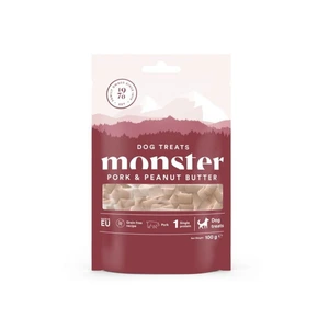 Monster Pet Food hundegodbiter med svinekjøtt og peanøttsmør 100 g
