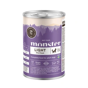 Monster Pet Food Light & Sterilisert våtfôr til hund med svinekjøtt 400 g