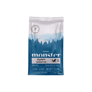 Monster Pet Food Original Sensitive tørrfôr til valp med hvit fisk 2 kg