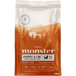 Monster Pet Food Original small/medium kylling & kalkun tørrfôr til valp 2 kg