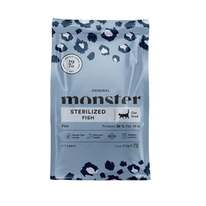 Monster Pet Food Original tørrfôr til sterilisert katt med fisk 2 kg
