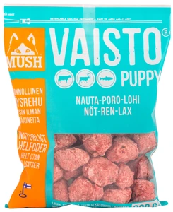 Mush Vaisto frossent råfôr med okse, rein og laks til valp 800 g