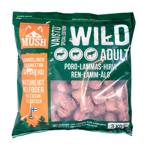 Mush Vaisto Wild frossent råfôr med rein, lam og elg til hund 3 kg