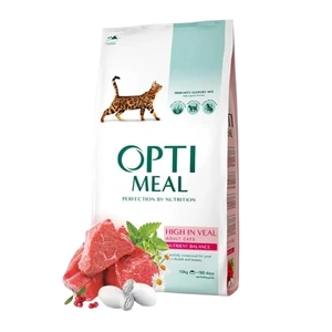 Optimeal Adult & Senior Healthy Skin & Coat tørrfôr med kalvekjøtt til katt 4 kg