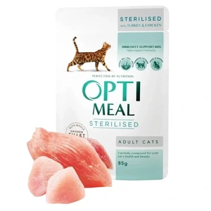 Optimeal Adult & Senior Sterilised våtfôr med kalkun og kylling til katt 12 x 85 g