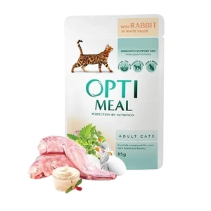 Optimeal Adult & Senior våtfôr med kanin i saus til katt 12 x 85 g