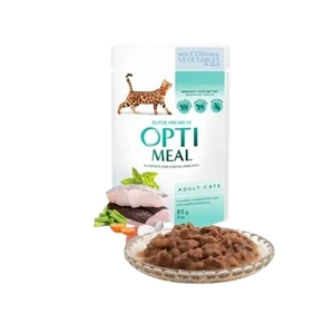 Optimeal Adult & Senior våtfôr med torsk og grønnsaker til katt 12 x 85 g