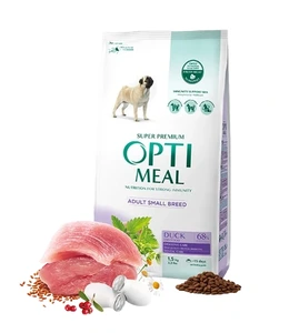 Optimeal tørrfôr med and til hund av små raser 1,5 kg