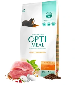 Optimeal tørrfôr med kalkun til valp av store raser 12 kg
