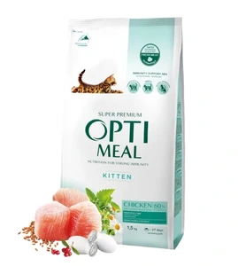 Optimeal tørrfôr med kylling til kattunge 1,5 kg