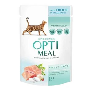 Optimeal våtfôr med ørret i kremsaus til katt 12 x 85 g