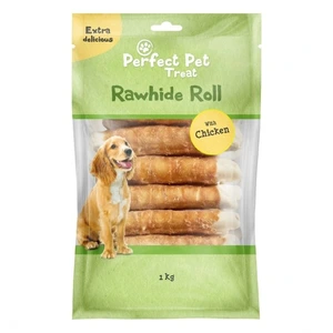 Perfect Pet rawhide tyggerulle med kylling til hund 18 cm 15 stk 1 kg