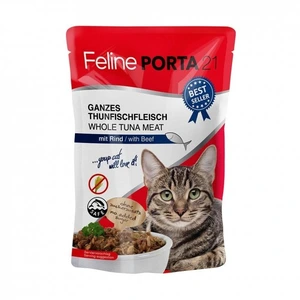 Porta21 Feline tunfisk med oksekjøtt våtfôr til katt 100 g