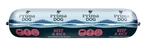 Prima Dog kjøttpølse med biff og ris til hund 800 g