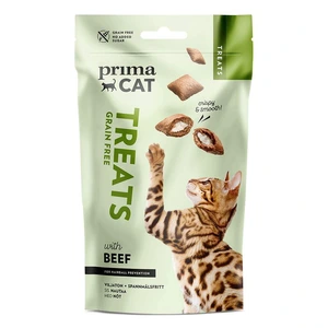 PrimaCat Crunchy Grain Free kattesnacks med biff, anti-hårball 40 g