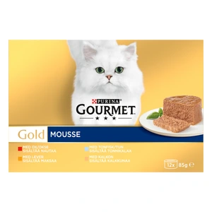 Purina Gourmet Gold Mousse Selection våtfôr til katt 12 x 85 g