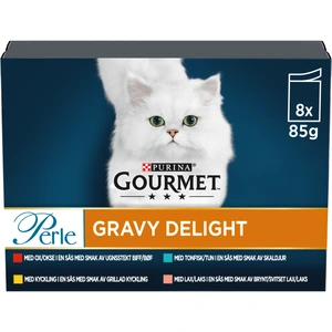 Purina Gourmet Gold Perle Gravy Delight våtfôr til katt 8 x 85 g