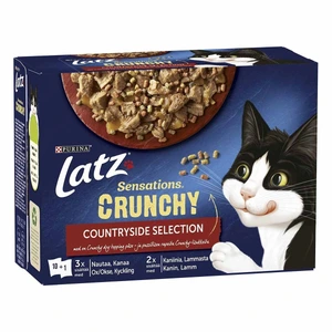 Purina Latz Sensations Crunchy Countryside i gelé til katt 10 x 85 g