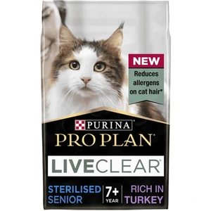 Purina Pro Plan LiveClear Sterilised Senior 7+ tørrfôr med kalkun til katt 1,4 kg