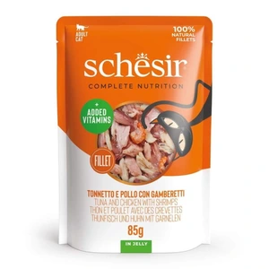 Schesir C&B tunfisk, kylling og reker i gele til katt 85 g