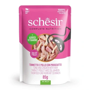 Schesir C&B tunfisk, kylling og skinke i gele til katt 85 g