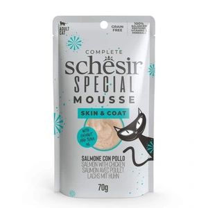 Schesir Special Mousse Skin & Coat med laks og kylling våtfôr til katt 70 g