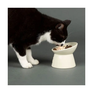 Scruffs Icon hevet matskål til katt hvit 12 cm