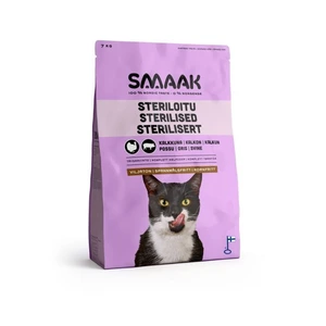 SMAAK Sterilised kornfritt tørrfôr med kalkun og svin til katt 7 kg