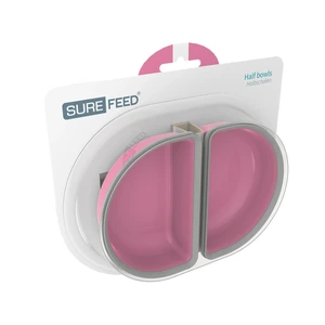 SureFeed halvskål til fôr rosa 2 stk