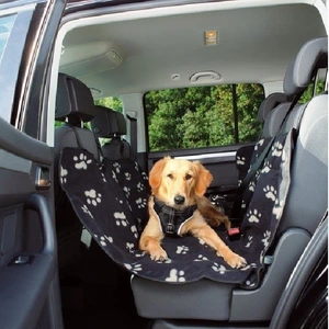 Trixie bilsetebeskyttelse til hund svart med poteavtrykk 140 x 145 cm / 145 x 160 cm