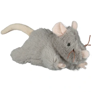 Trixie plysjmus med lyd grå 15 cm